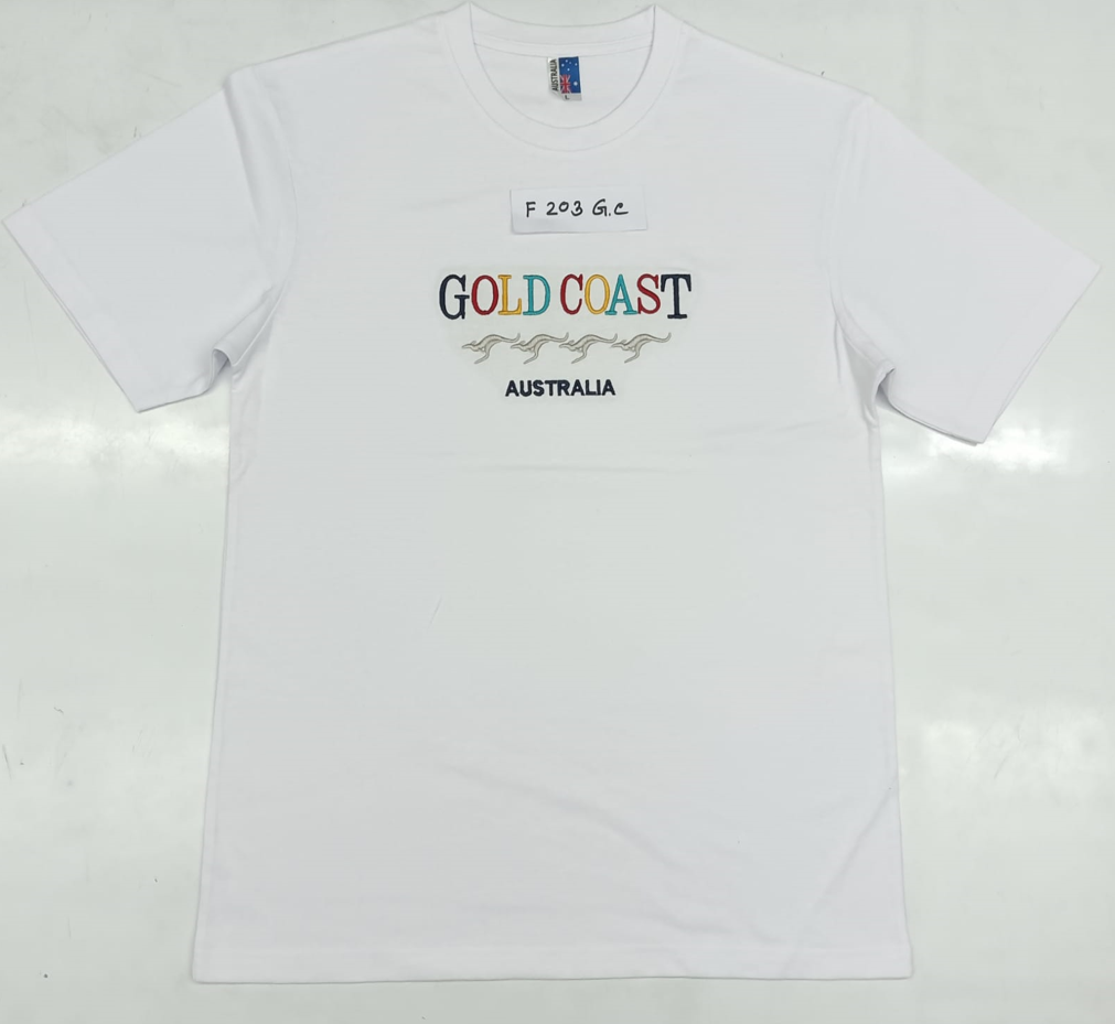 GOLD COAST COLOURS EMBROIDERY WHITE TSHIRT