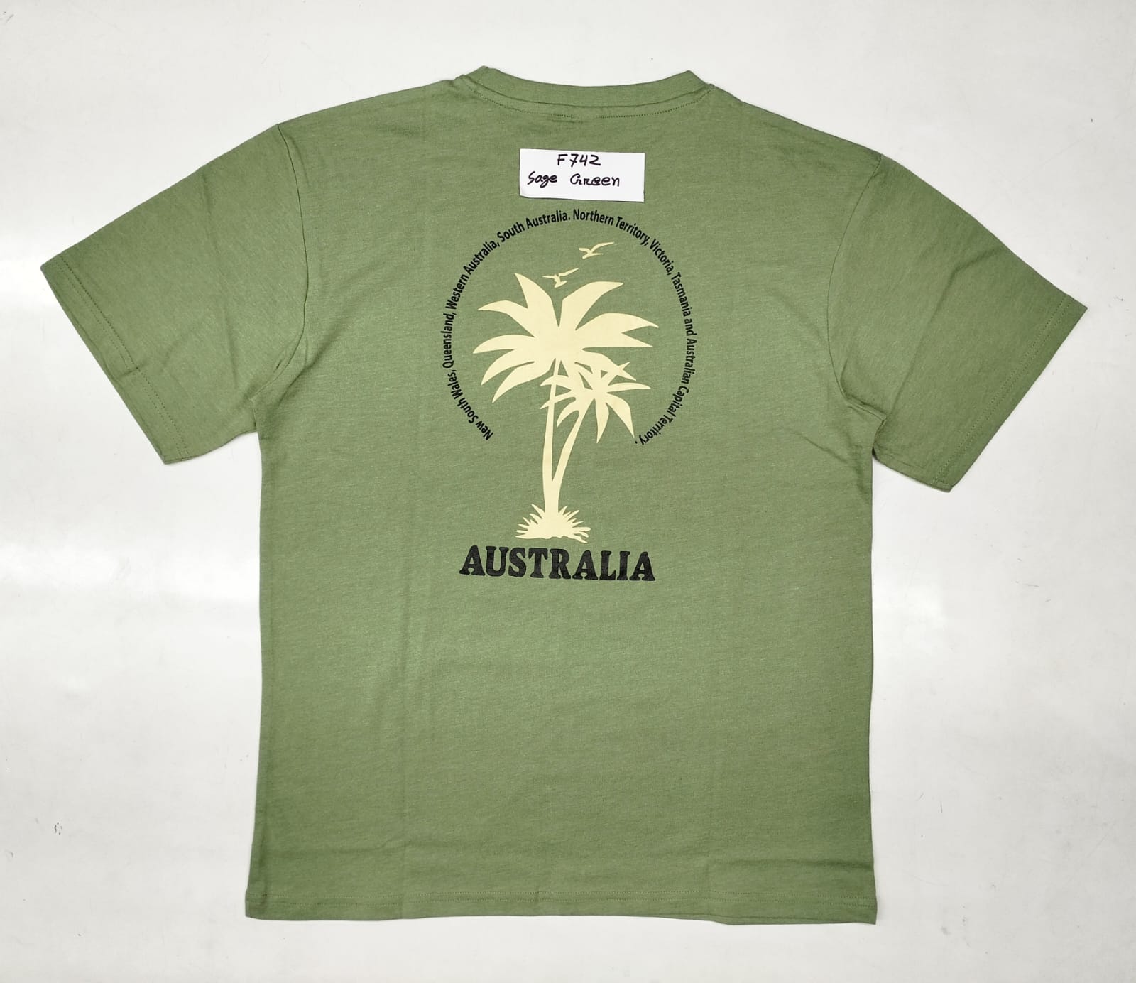 SAGE GREEN PALM TREE DOUBLE PRINT