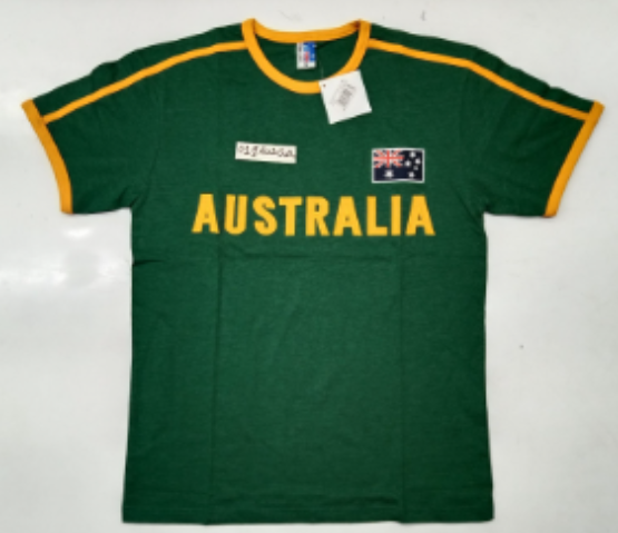 AUS APPLIQUE GRN/GLD TSHIRT