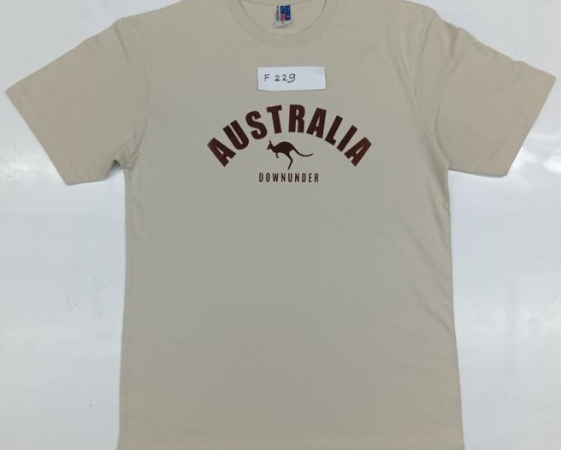 AUS FLOCK ROO SAND TSHIRT