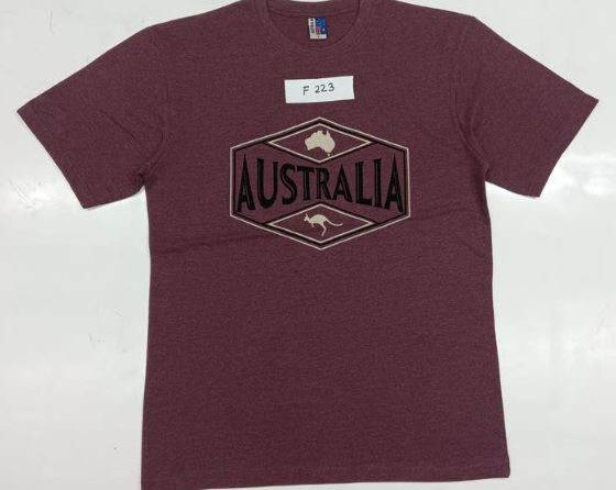 MAROON FLOCK AUS EMBLEM TSHIRT