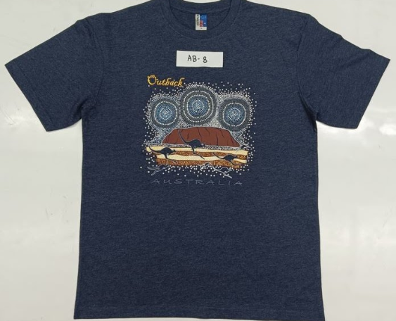 ABORIGINAL ROO HEATHER NAVY TSHIRTS
