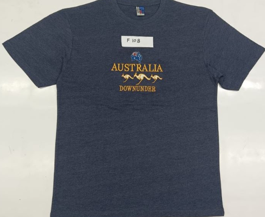AUS MAP ROO EMBROIDERY NAVY TSHIRTS