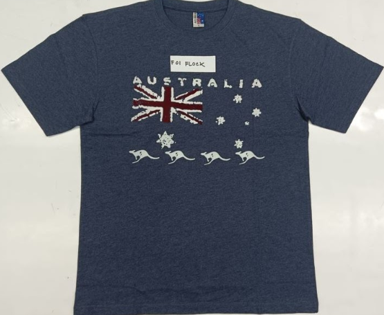 AUS FLOCK FLAG HEATHER NAVY